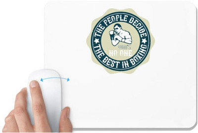 UDNAG White Mousepad 'Boxing | The people decide who's No. 1, the best in boxing' for Computer / PC / Laptop [230 x 200 x 5mm] Non Slip Base Mousepad(White)