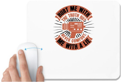 UDNAG White Mousepad 'Cameraman | HURT ME WITH THE TRUTH BUT' for Computer / PC / Laptop [230 x 200 x 5mm] Non Slip Base Mousepad(White)
