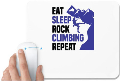 UDNAG White Mousepad 'Climbing | Eat sleep copy 2' for Computer / PC / Laptop [230 x 200 x 5mm] Mousepad(White)