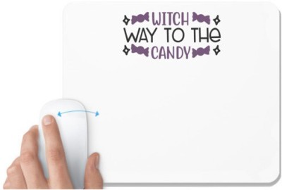 UDNAG White Mousepad 'Halloween | Witch Way to the candy copy' for Computer / PC / Laptop [230 x 200 x 5mm] Mousepad(White)