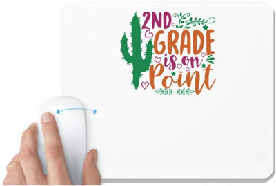 UDNAG White Mousepad 'Teacher Student | 2nd grade is on point' for Computer / PC / Laptop [230 x 200 x 5mm] Non Slip Base Mousepad(White)