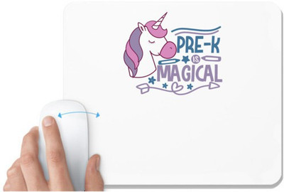 UDNAG White Mousepad 'Teacher Student | pre -k is magical' for Computer / PC / Laptop [230 x 200 x 5mm] Mousepad(White)