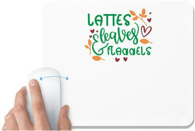 UDNAG White Mousepad 'Witch | LATTES, LEAVES & FLANNELS' for Computer / PC / Laptop [230 x 200 x 5mm] Mousepad(White)