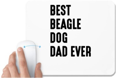 UDNAG White Mousepad 'Dogs | Best beagle dog dad ever' for Computer / PC / Laptop [230 x 200 x 5mm] Mousepad(White)