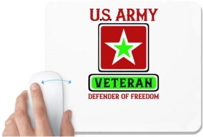 UDNAG White Mousepad 'Soldier | u.s. army veteran defender of freedom' for Computer / PC / Laptop [230 x 200 x 5mm] Mousepad(White)