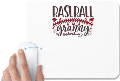UDNAG White Mousepad 'Baseball | Baseball granny' for Computer / PC / Laptop [230 x 200 x 5mm] Non Slip Base Mousepad(White)