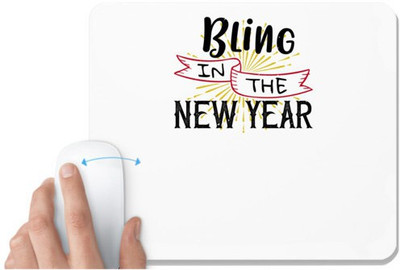 UDNAG White Mousepad 'Christmas | Bling in the New Year' for Computer / PC / Laptop [230 x 200 x 5mm] Mousepad(White)