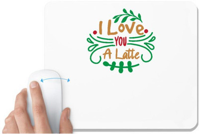 UDNAG White Mousepad 'Christmas | i love you a latte' for Computer / PC / Laptop [230 x 200 x 5mm] Non Slip Base Mousepad(White)