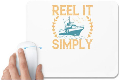 UDNAG White Mousepad 'Fishing | Reel it simply copy' for Computer / PC / Laptop [230 x 200 x 5mm] Non Slip Base Mousepad(White)