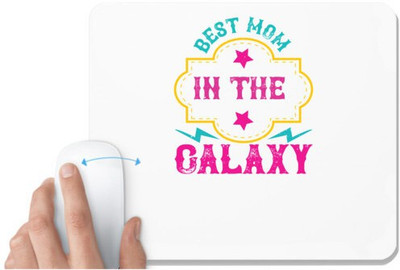 UDNAG White Mousepad 'Mother | best mom in the galaxy' for Computer / PC / Laptop [230 x 200 x 5mm] Non Slip Base Mousepad(White)
