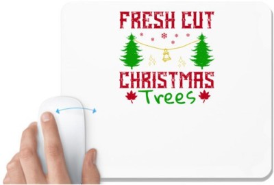 UDNAG White Mousepad 'Christmas | Fresh cut Christmas trees' for Computer / PC / Laptop [230 x 200 x 5mm] Mousepad(White)