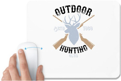 UDNAG White Mousepad 'Hunting | outdoor hunting club' for Computer / PC / Laptop [230 x 200 x 5mm] Mousepad(White)