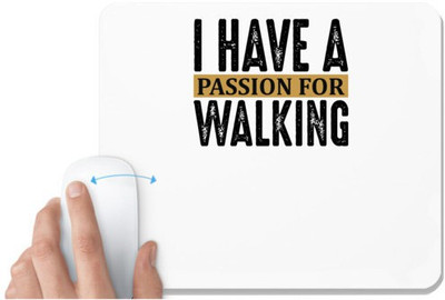 UDNAG White Mousepad 'Walking | I have a copy' for Computer / PC / Laptop [230 x 200 x 5mm] Non Slip Base Mousepad(White)