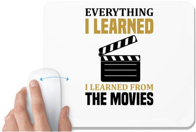 UDNAG White Mousepad 'Movies | Everything' for Computer / PC / Laptop [230 x 200 x 5mm] Non Slip Base Mousepad(White)