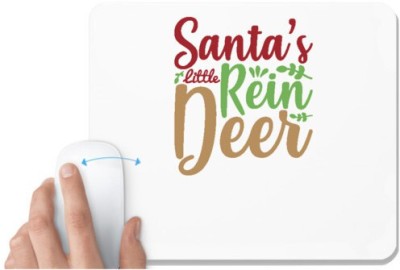 UDNAG White Mousepad 'Christmas | santa little rein dreen' for Computer / PC / Laptop [230 x 200 x 5mm] Mousepad(White)