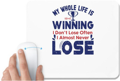 UDNAG White Mousepad 'Winning lose | Donalt Trump' for Computer / PC / Laptop [230 x 200 x 5mm] Non Slip Base Mousepad(White)