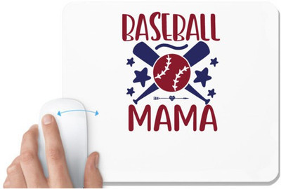 UDNAG White Mousepad 'Baseball | Baseball mama' for Computer / PC / Laptop [230 x 200 x 5mm] Non Slip Base Mousepad(White)