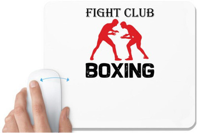 UDNAG White Mousepad 'Boxing | Fight club copy' for Computer / PC / Laptop [230 x 200 x 5mm] Non Slip Base Mousepad(White)