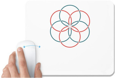 UDNAG White Mousepad 'Ring flower | Drawing' for Computer / PC / Laptop [230 x 200 x 5mm] Non Slip Base Mousepad(White)