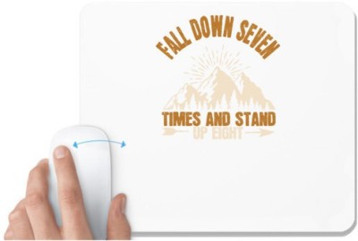 UDNAG White Mousepad 'Adventure | Fall down seven times and stand up eight 01' for Computer / PC / Laptop [230 x 200 x 5mm] Mousepad(White)