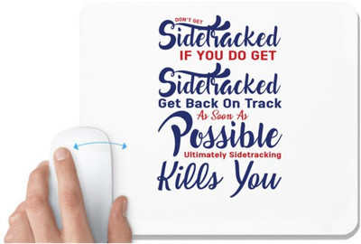 UDNAG White Mousepad 'Get back on track | Donalt Trump' for Computer / PC / Laptop [230 x 200 x 5mm] Non Slip Base Mousepad(White)