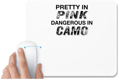 UDNAG White Mousepad 'Pink | pretty in pink' for Computer / PC / Laptop [230 x 200 x 5mm] Non Slip Base Mousepad(White)
