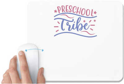 UDNAG White Mousepad 'Teacher Student | Pre school tribe' for Computer / PC / Laptop [230 x 200 x 5mm] Non Slip Base Mousepad(White)