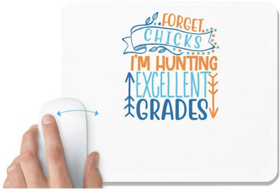 UDNAG White Mousepad 'Teacher Student | forget chicks i'm' for Computer / PC / Laptop [230 x 200 x 5mm] Non Slip Base Mousepad(White)