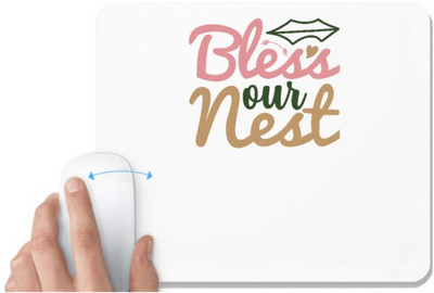 UDNAG White Mousepad 'Christmas | bless our nest' for Computer / PC / Laptop [230 x 200 x 5mm] Mousepad(White)
