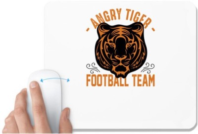 UDNAG White Mousepad 'Football | Angry tiger' for Computer / PC / Laptop [230 x 200 x 5mm] Mousepad(White)