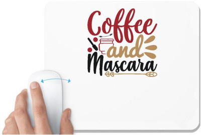UDNAG White Mousepad 'Christmas | coffee and mascara' for Computer / PC / Laptop [230 x 200 x 5mm] Non Slip Base Mousepad(White)