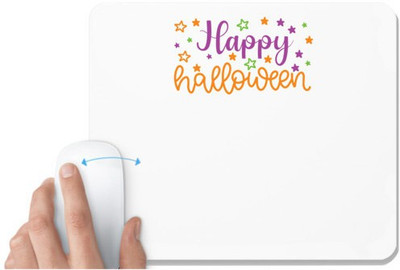 UDNAG White Mousepad 'Halloween | Happy Halloween' for Computer / PC / Laptop [230 x 200 x 5mm] Non Slip Base Mousepad(White)