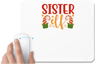 UDNAG White Mousepad 'Sister | Sister elf' for Computer / PC / Laptop [230 x 200 x 5mm] Non Slip Base Mousepad(White)