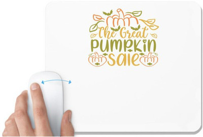 UDNAG White Mousepad 'Halloween | The Great Pumpkin Sale' for Computer / PC / Laptop [230 x 200 x 5mm] Non Slip Base Mousepad(White)