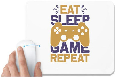 UDNAG White Mousepad 'Gaming | Eat sleep copy 3' for Computer / PC / Laptop [230 x 200 x 5mm] Mousepad(White)