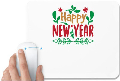UDNAG White Mousepad 'Christmas | happy new year copy' for Computer / PC / Laptop [230 x 200 x 5mm] Mousepad(White)