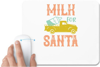 UDNAG White Mousepad 'Christmas | Milk for Santa' for Computer / PC / Laptop [230 x 200 x 5mm] Non Slip Base Mousepad(White)