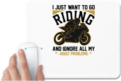 UDNAG White Mousepad 'Riding | I just' for Computer / PC / Laptop [230 x 200 x 5mm] Mousepad(White)