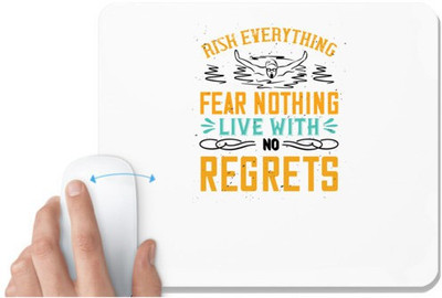 UDNAG White Mousepad 'Swimming | RISK EVERYTHING FEAR NOTHING' for Computer / PC / Laptop [230 x 200 x 5mm] Mousepad(White)