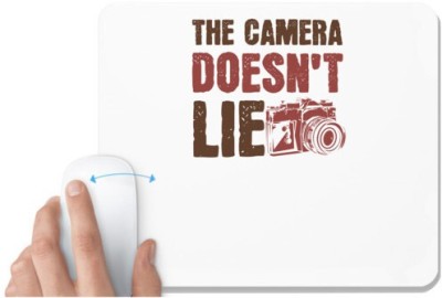 UDNAG White Mousepad 'Cameraman | THE CAMERA DOESN'T LIE' for Computer / PC / Laptop [230 x 200 x 5mm] Mousepad(White)