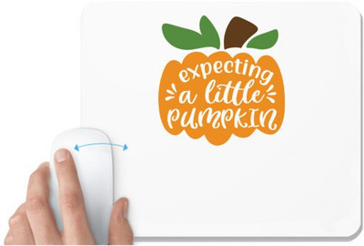 UDNAG White Mousepad 'Witch | expecting a little pumpkin' for Computer / PC / Laptop [230 x 200 x 5mm] Non Slip Base Mousepad(White)