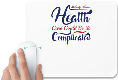 UDNAG White Mousepad 'Health Complicated | Donalt Trump' for Computer / PC / Laptop [230 x 200 x 5mm] Non Slip Base Mousepad(White)