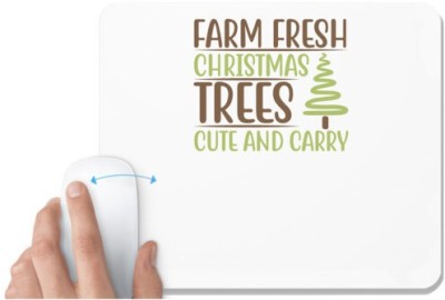 UDNAG White Mousepad 'Christmas | Farm fresh christmas trees cute and carry' for Computer / PC / Laptop [230 x 200 x 5mm] Mousepad(White)