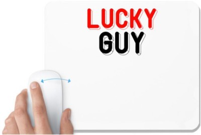 UDNAG White Mousepad 'Guy | lucky guy' for Computer / PC / Laptop [230 x 200 x 5mm] Mousepad(White)