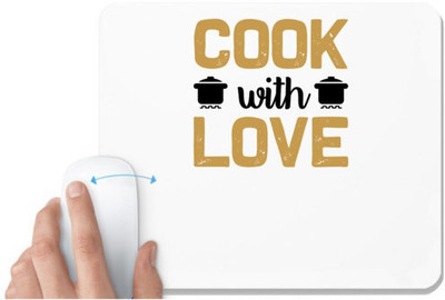 UDNAG White Mousepad 'Cooking | Cook' for Computer / PC / Laptop [230 x 200 x 5mm] Non Slip Base Mousepad(White)