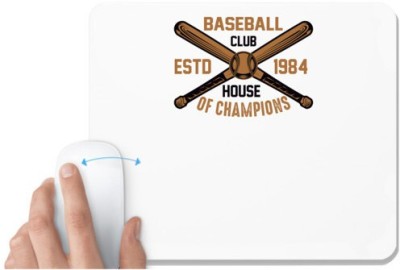 UDNAG White Mousepad 'Baseball | Baseball copy' for Computer / PC / Laptop [230 x 200 x 5mm] Mousepad(White)