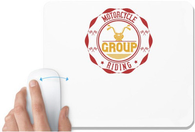 UDNAG White Mousepad 'Motorcycle | motorcycle group riding' for Computer / PC / Laptop [230 x 200 x 5mm] Non Slip Base Mousepad(White)