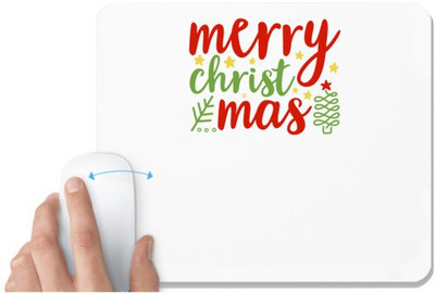 UDNAG White Mousepad 'Christmas | merry christmassss' for Computer / PC / Laptop [230 x 200 x 5mm] Non Slip Base Mousepad(White)