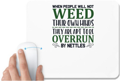 UDNAG White Mousepad 'Garden | When people' for Computer / PC / Laptop [230 x 200 x 5mm] Non Slip Base Mousepad(White)