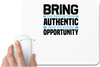 UDNAG White Mousepad 'Opportunity | Bring the' for Computer / PC / Laptop [230 x 200 x 5mm] Mousepad(White)